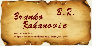 Branko Rakanović vizit kartica